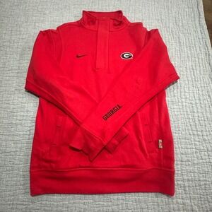 EUC Vintage Nike Team Red Tag 1/4 Zip Pullover Georgia Bulldogs Mens S Y2K Dawgs
